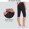 imagebaleaf Womens Capri Leggings with Pockets High Waisted Knee Length Capris Stretch for Casual Yoga Pants Workout ExerciseBlack