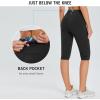imagebaleaf Womens Capri Leggings with Pockets High Waisted Knee Length Capris Stretch for Casual Yoga Pants Workout ExerciseBlackwhite