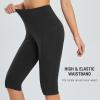 imagebaleaf Womens Capri Leggings with Pockets High Waisted Knee Length Capris Stretch for Casual Yoga Pants Workout ExerciseBlackwhite