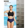 imagebaleaf Womens Lycra Swim Sports Bra Modest Scoop Neck Criss Cross UPF50 Bathing Suit Tops Builtin BraBlack