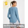 imagebaleaf Womens UPF 50 Sun Shirts UV Protection Long Sleeve Rash Guard Lightweight Quick Dry SPF Outdoor Hiking ClothingHeather Blue
