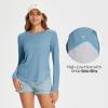imagebaleaf Womens UPF 50 Sun Shirts UV Protection Long Sleeve Rash Guard Lightweight Quick Dry SPF Outdoor Hiking ClothingHeather Blue