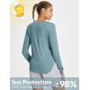 imagebaleaf Womens UPF 50 Sun Shirts UV Protection Long Sleeve Rash Guard Lightweight Quick Dry SPF Outdoor Hiking ClothingHeather Light Blue