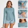 imagebaleaf Womens UPF 50 Sun Shirts UV Protection Long Sleeve Rash Guard Lightweight Quick Dry SPF Outdoor Hiking ClothingHeather Light Blue