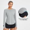 imagebaleaf Womens UPF 50 Sun Shirts UV Protection Long Sleeve Rash Guard Lightweight Quick Dry SPF Outdoor Hiking ClothingHeather Light Gray