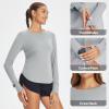 imagebaleaf Womens UPF 50 Sun Shirts UV Protection Long Sleeve Rash Guard Lightweight Quick Dry SPF Outdoor Hiking ClothingHeather Light Gray