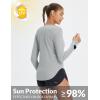 imagebaleaf Womens UPF 50 Sun Shirts UV Protection Long Sleeve Rash Guard Lightweight Quick Dry SPF Outdoor Hiking ClothingHeather Light Gray
