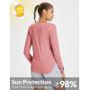 imagebaleaf Womens UPF 50 Sun Shirts UV Protection Long Sleeve Rash Guard Lightweight Quick Dry SPF Outdoor Hiking ClothingHeather Orange