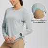 imagebaleaf Womens UPF 50 Sun Shirts UV Protection Long Sleeve Rash Guard Lightweight Quick Dry SPF Outdoor Hiking ClothingLight Gray