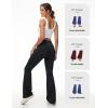 imagebaleaf Womens V Crossover Flare Leggings with Pockets Yoga Pants High Waist Casual Workout Gym Bell Bottom LeggingsBlack