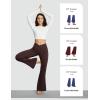 imagebaleaf Womens V Crossover Flare Leggings with Pockets Yoga Pants High Waist Casual Workout Gym Bell Bottom LeggingsBrown