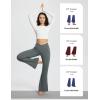 imagebaleaf Womens V Crossover Flare Leggings with Pockets Yoga Pants High Waist Casual Workout Gym Bell Bottom LeggingsDark Grey