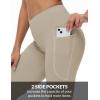 imagebaleaf Womens V Crossover Flare Leggings with Pockets Yoga Pants High Waist Casual Workout Gym Bell Bottom LeggingsKhaki