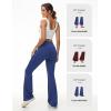 imagebaleaf Womens V Crossover Flare Leggings with Pockets Yoga Pants High Waist Casual Workout Gym Bell Bottom LeggingsNavy Blue