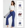 imagebaleaf Womens V Crossover Flare Leggings with Pockets Yoga Pants High Waist Casual Workout Gym Bell Bottom LeggingsNavy Blue