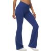 imagebaleaf Womens V Crossover Flare Leggings with Pockets Yoga Pants High Waist Casual Workout Gym Bell Bottom LeggingsNavy Blue