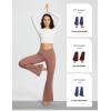 imagebaleaf Womens V Crossover Flare Leggings with Pockets Yoga Pants High Waist Casual Workout Gym Bell Bottom LeggingsPink