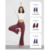 imagebaleaf Womens V Crossover Flare Leggings with Pockets Yoga Pants High Waist Casual Workout Gym Bell Bottom LeggingsWine