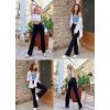 imagebaleaf Womens V Crossover Flare Leggings with Pockets Yoga Pants High Waist Casual Workout Gym Bell Bottom LeggingsWine