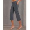 imagebaleaf Womens Yoga Capri Pants High Waist Capri Leggings with Pockets Wide Leg Crop Exercise Workout Summer PantsCharcoal