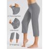 imagebaleaf Womens Yoga Capri Pants High Waist Capri Leggings with Pockets Wide Leg Crop Exercise Workout Summer PantsDark Grey