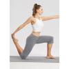 imagebaleaf Womens Yoga Capri Pants High Waist Capri Leggings with Pockets Wide Leg Crop Exercise Workout Summer PantsDark Grey