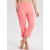 imagebaleaf Womens Yoga Capri Pants High Waist Capri Leggings with Pockets Wide Leg Crop Exercise Workout Summer PantsHot Pink