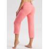 imagebaleaf Womens Yoga Capri Pants High Waist Capri Leggings with Pockets Wide Leg Crop Exercise Workout Summer PantsHot Pink