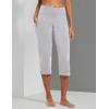 imagebaleaf Womens Yoga Capri Pants High Waist Capri Leggings with Pockets Wide Leg Crop Exercise Workout Summer PantsLight Gray