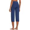 imagebaleaf Womens Yoga Capri Pants High Waist Capri Leggings with Pockets Wide Leg Crop Exercise Workout Summer PantsNavy