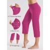 imagebaleaf Womens Yoga Capri Pants High Waist Capri Leggings with Pockets Wide Leg Crop Exercise Workout Summer PantsRosy