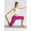 imagebaleaf Womens Yoga Capri Pants High Waist Capri Leggings with Pockets Wide Leg Crop Exercise Workout Summer PantsRosy