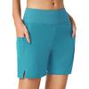 imagebaleaf Womens 3 5quot 7quot Quick Dry High Waisted Swim Board Shorts UPF 50 Swimsuit Bottom Trunks with LinerAqua Blue