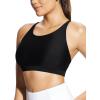 imagebaleaf Womens Lycra Swim Sports Bra Modest Scoop Neck Criss Cross UPF50 Bathing Suit Tops Builtin BraBlack