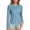imagebaleaf Womens UPF 50 Sun Shirts UV Protection Long Sleeve Rash Guard Lightweight Quick Dry SPF Outdoor Hiking ClothingHeather Blue