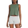 imagebaleaf Workout Tops for Women Crop Tank Top Quick Dry Athletic Gym Exercise Sleeveless Shirts Muscle Yoga Loose FitArmy Green
