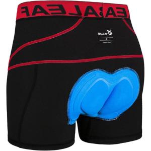 imagebaleaf Mens 3D Padded Bike Shorts Cycling Underwear MTB LinerBlackRed