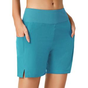 imagebaleaf Womens 3 5quot 7quot Quick Dry High Waisted Swim Board Shorts UPF 50 Swimsuit Bottom Trunks with LinerAqua Blue