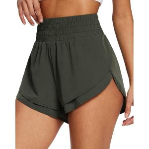 imagebaleaf Womens 3quot Workout Shorts High Waisted Athletic Running Shorts with Liner Sports Lightweight Quick DryAgreen