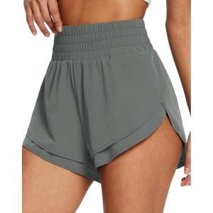 imagebaleaf Womens 3quot Workout Shorts High Waisted Athletic Running Shorts with Liner Sports Lightweight Quick DryAgrey