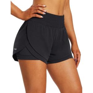 imagebaleaf Womens 3quot Workout Shorts High Waisted Athletic Running Shorts with Liner Sports Lightweight Quick DryBblack