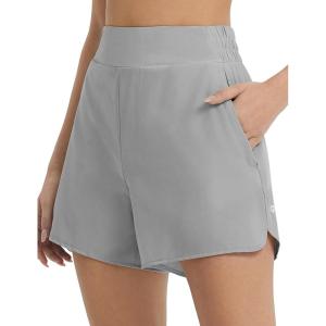 imagebaleaf Womens 3quot Workout Shorts High Waisted Athletic Running Shorts with Liner Sports Lightweight Quick DryGray