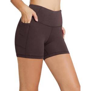 imagebaleaf Womens 8quot 5quot 3quot Biker Shorts High Waist Yoga Workout Gym Running Volleyball Spandex Shorts with PocketsBrownclassic