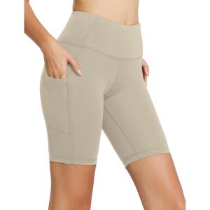 imagebaleaf Womens 8quot 5quot 3quot Biker Shorts High Waist Yoga Workout Gym Running Volleyball Spandex Shorts with PocketsKhakiclassic