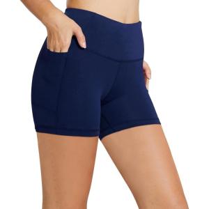 imagebaleaf Womens 8quot 5quot 3quot Biker Shorts High Waist Yoga Workout Gym Running Volleyball Spandex Shorts with PocketsNavy Blueclassic