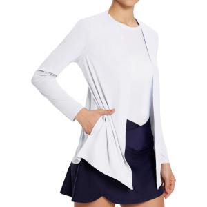 imagebaleaf Womens Lightweight Cardigan with Pockets Long Sleeve Shirts Open Front Casual Loose Jackets Soft DrapeWhite