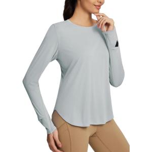 imagebaleaf Womens UPF 50 Sun Shirts UV Protection Long Sleeve Rash Guard Lightweight Quick Dry SPF Outdoor Hiking ClothingLight Gray