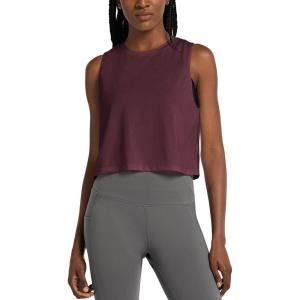 imagebaleaf Workout Tops for Women Crop Tank Top Quick Dry Athletic Gym Exercise Sleeveless Shirts Muscle Yoga Loose FitWine Red