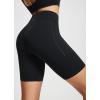imagebaleaf Freeleaf Womens 8quot High Waist Biker Shorts with Pockets Yoga Running Volleyball Workout Gym Shorts for Summer SpandexBlack