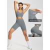 imagebaleaf Freeleaf Womens 8quot High Waist Biker Shorts with Pockets Yoga Running Volleyball Workout Gym Shorts for Summer SpandexDark Gray